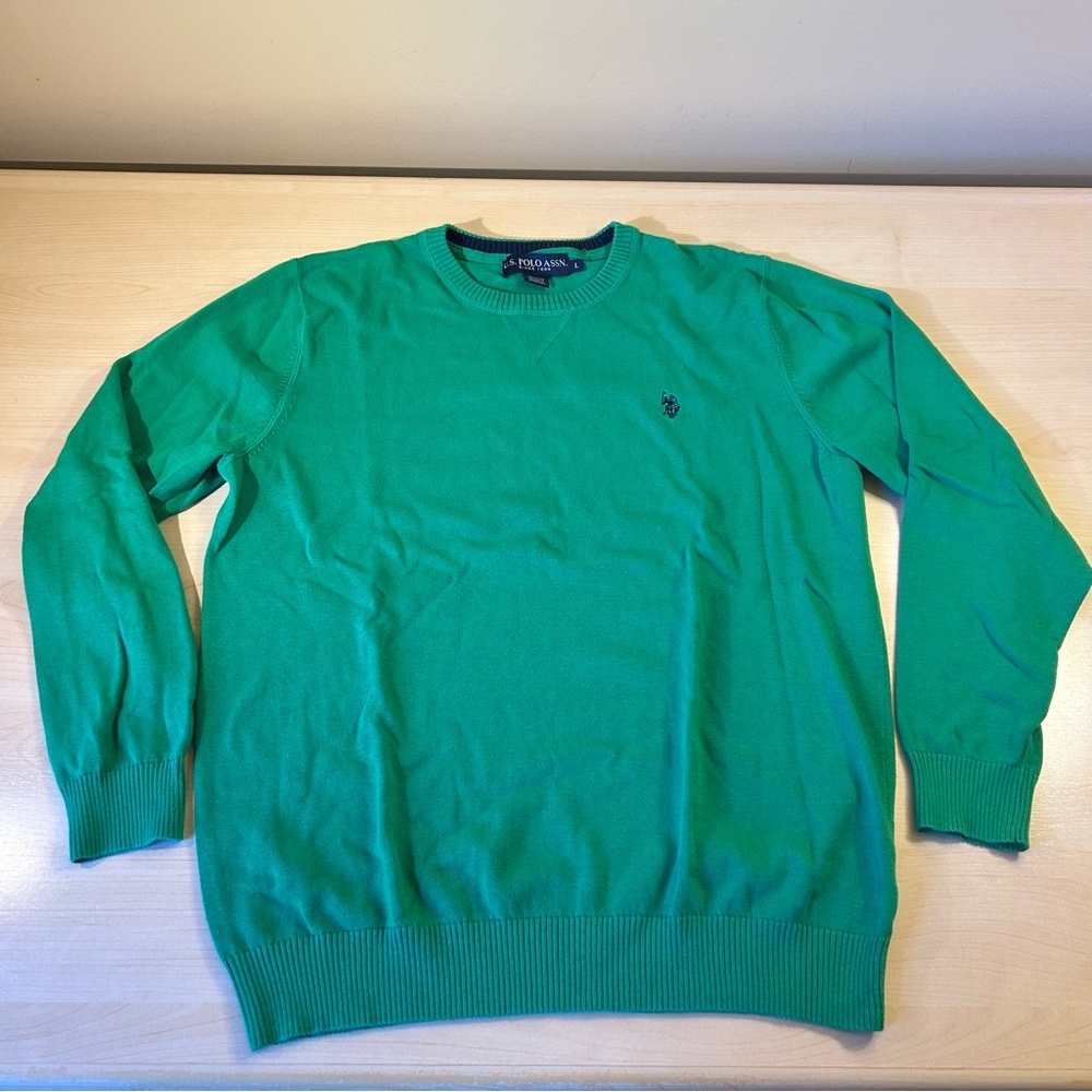 U.S. Polo Assn. Men's Green Crewneck Sweater